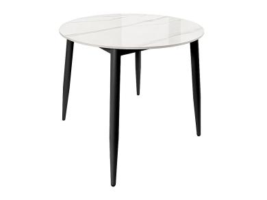 Стол круглый Uni-Form-R.2B SBlack / White Gloss Marble
