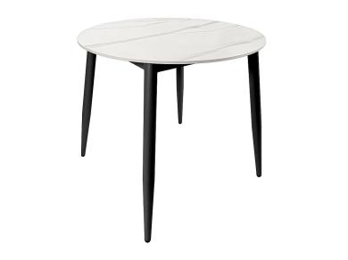 Стол круглый Uni-Form-R.2B SBlack / White Matt Marble