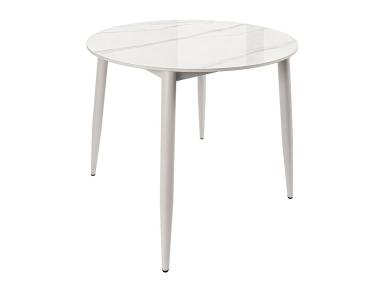 Стол круглый Uni-Form-R.2B SGrey / White Gloss Marble