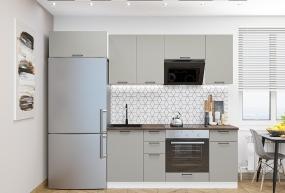 Кухня Флэт-01 Light Grey In 2S / Белый