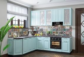 Угловая кухня Ницца-03 Голубой