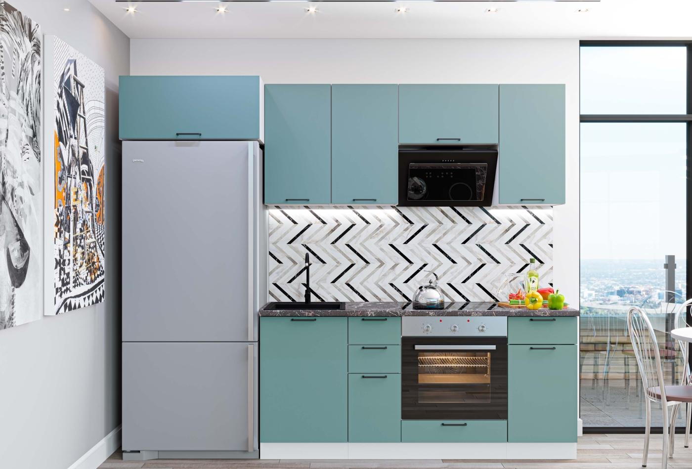 Кухня Флэт-01 Grey-green In 2S