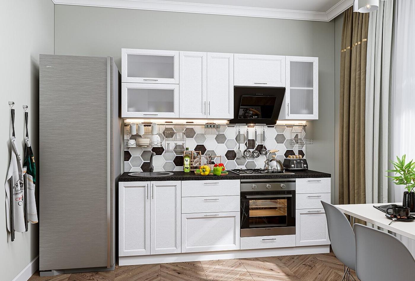 Кухня Сканди-02 White Softwood