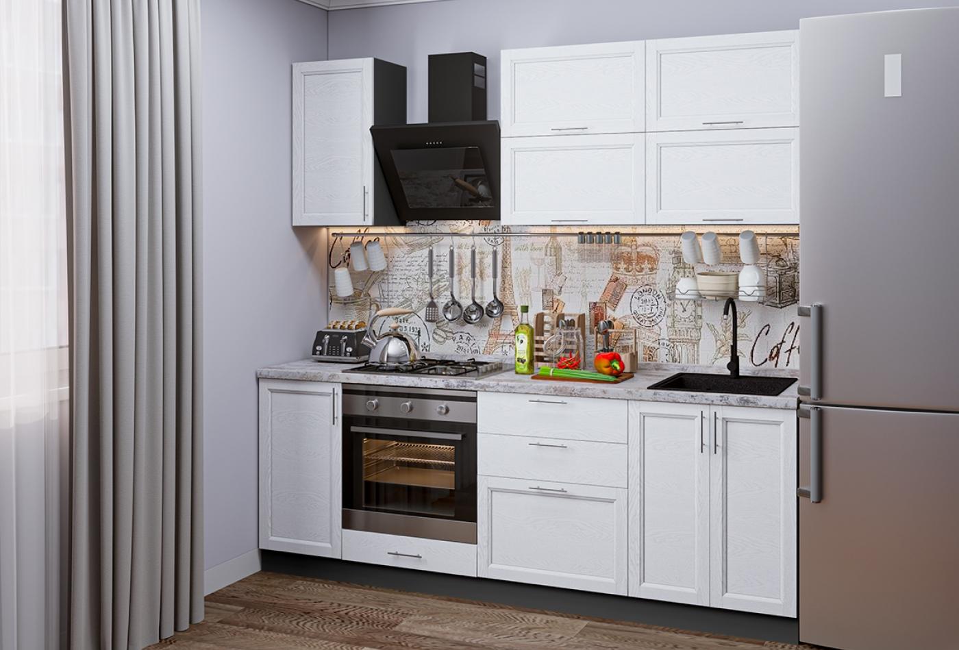 Кухня Сканди-01 White Softwood